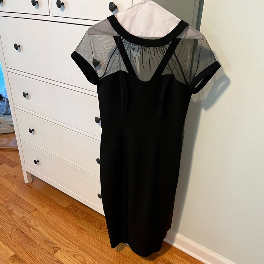 Maggie London Illusion Yoke Crepe Cocktail Dress